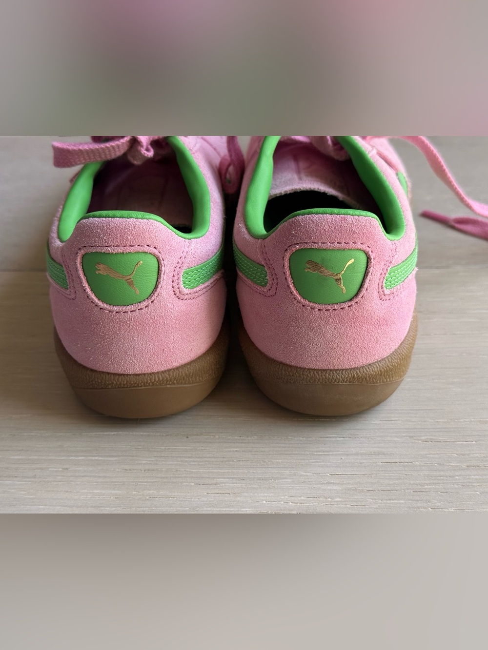 Puma Palermo Sneaker Pink Delight Puma Green - Women’s Size 9 - Picture 3 of 8